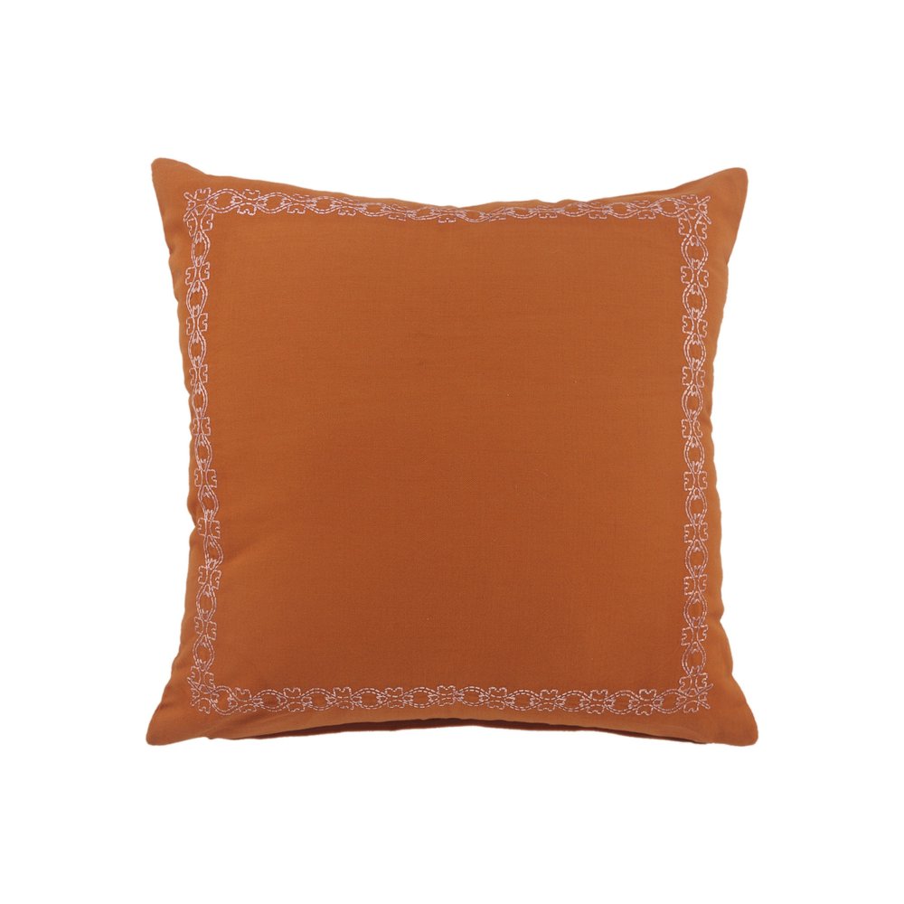 14" X 20" Orange Geometric Cotton Lumbar Throw Pillow