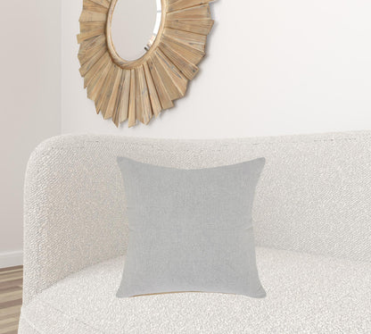 14" X 36" Light Gray 100% Cotton Zippered Pillow