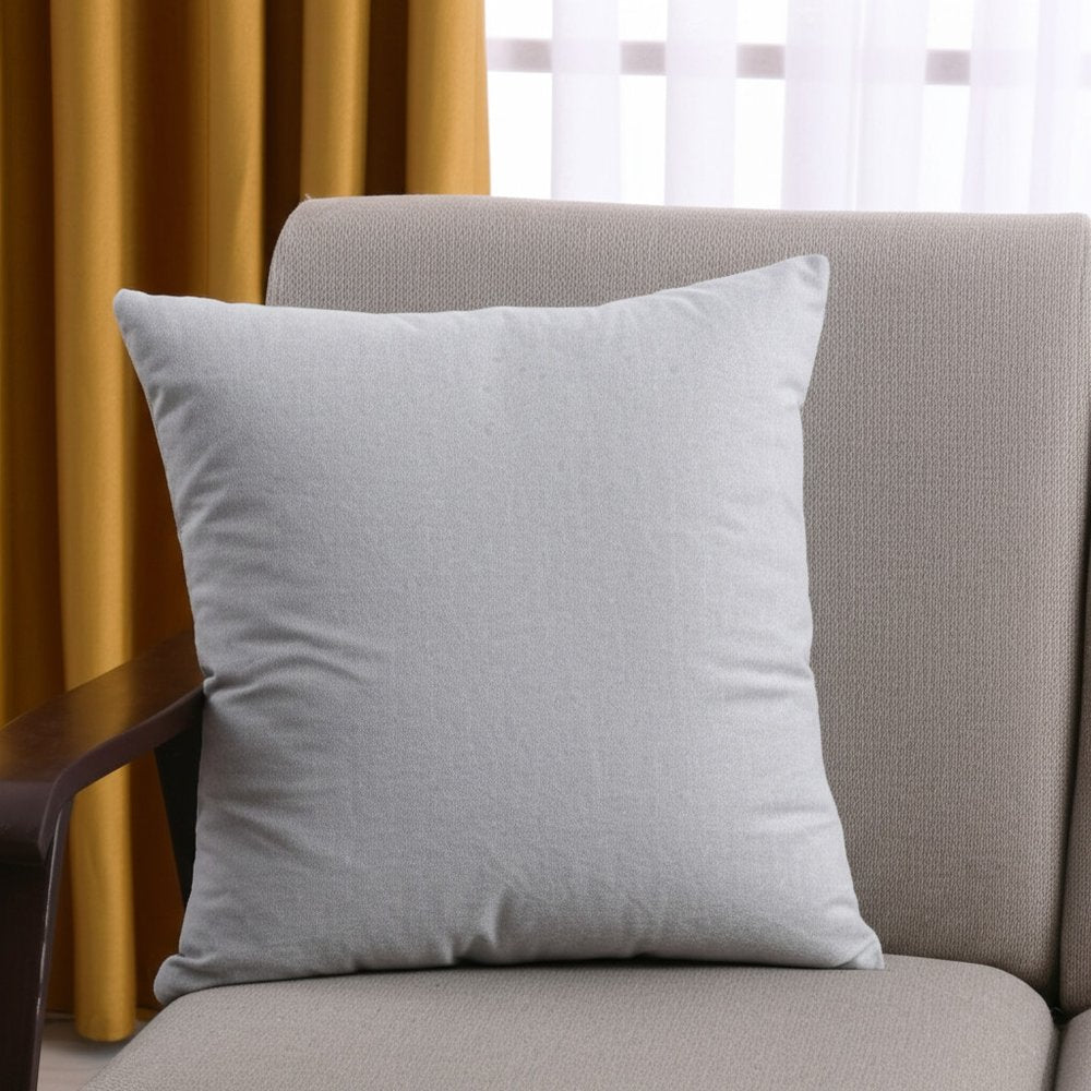 20" Gray Cotton Throw Pillow
