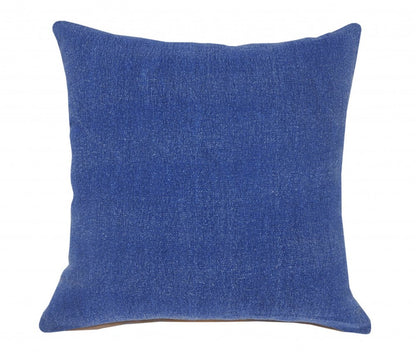 14" X 36" Classic Blue 100% Cotton Zippered Pillow