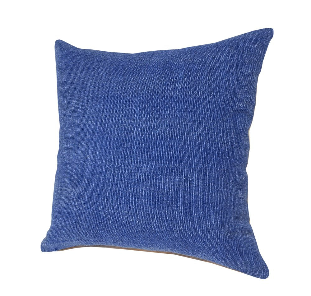14" X 36" Classic Blue 100% Cotton Zippered Pillow
