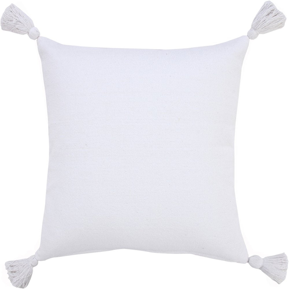 20" X 20" White 100% Cotton Zippered Pillow