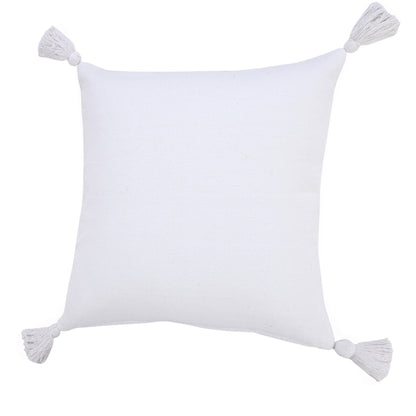 20" X 20" White 100% Cotton Zippered Pillow