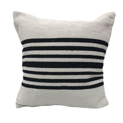 22" Black and White Throw Pillow