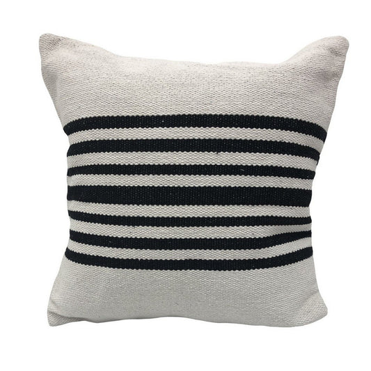 22" Black and White Throw Pillow