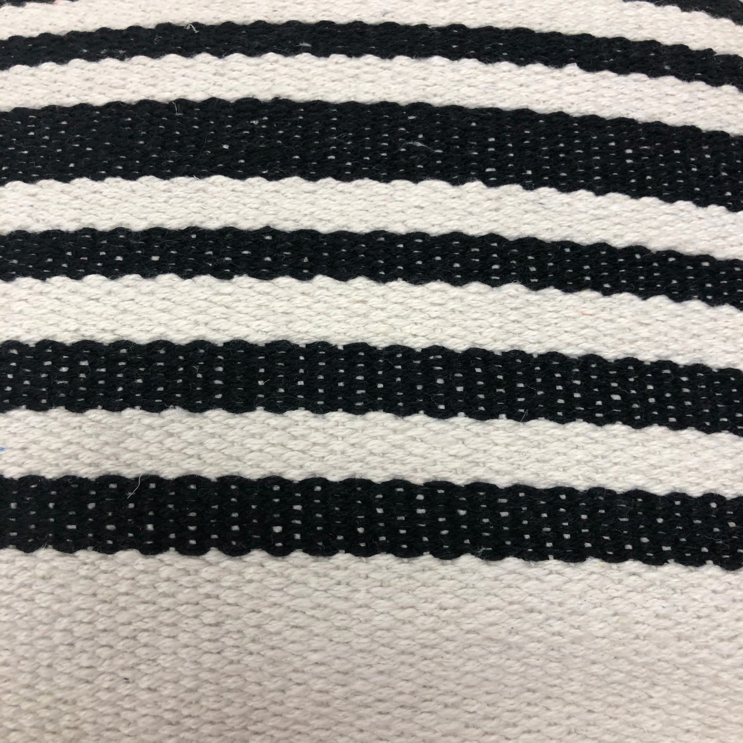 22" X 22" Black and White Striped Cotton Zippered Pillow