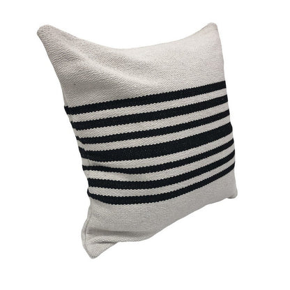 22" Black and White Throw Pillow