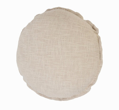 20" X 20" Beige Round Cotton Throw Pillow