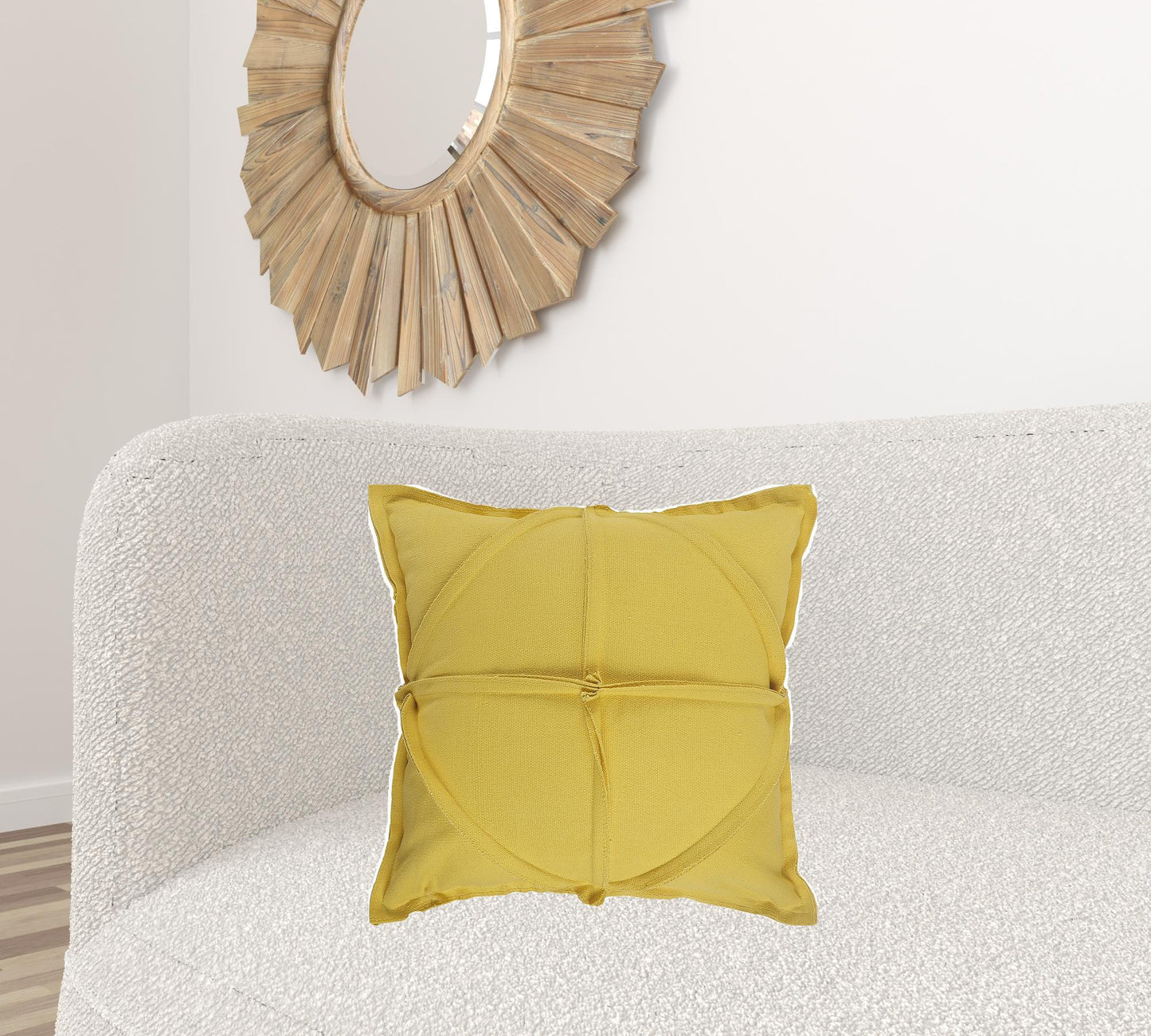 20" X 20" Lemon Cotton Zippered Pillow