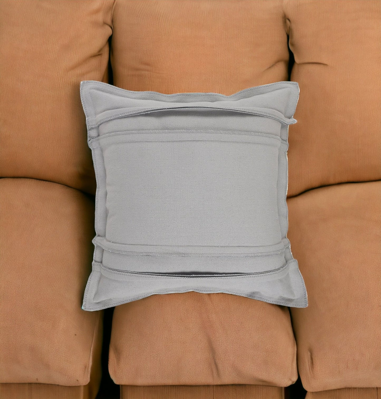 20" X 20" Light Gray Cotton Zippered Pillow