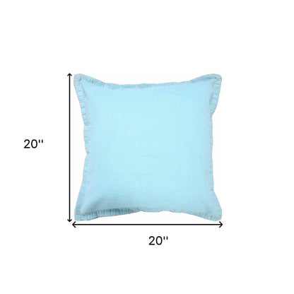 14" X 36" Light Blue 100% Cotton Zippered Pillow