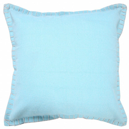 14" X 36" Light Blue 100% Cotton Zippered Pillow