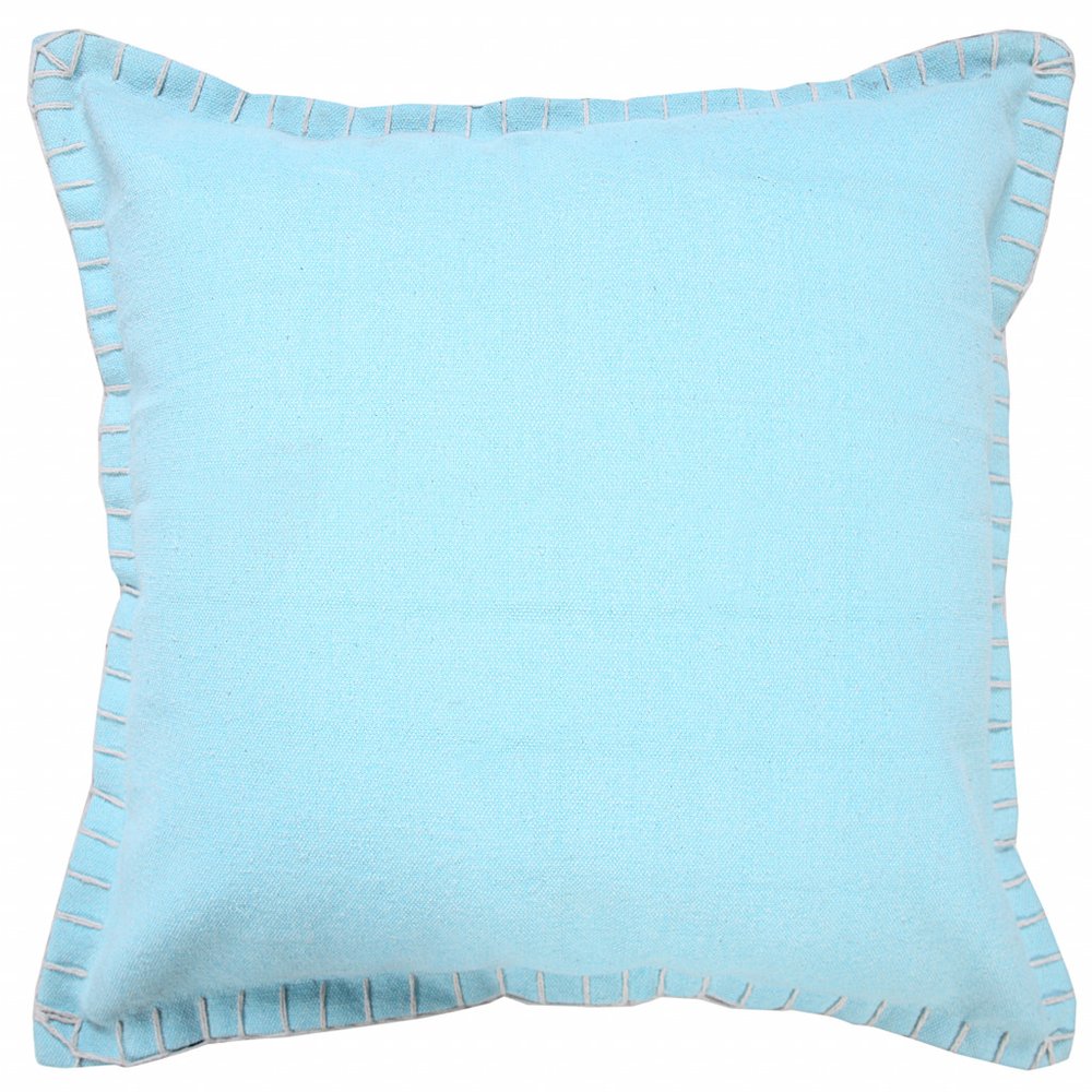 14" X 36" Light Blue 100% Cotton Zippered Pillow