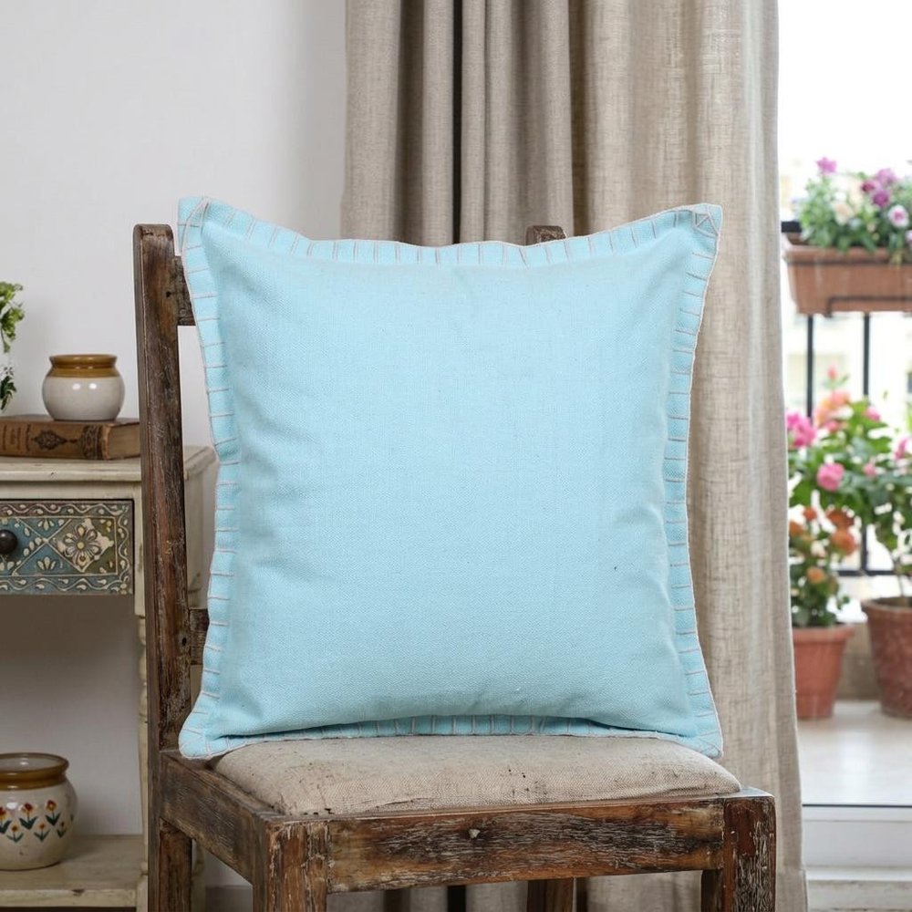 20" X 20" Beige 100% Cotton Zippered Pillow