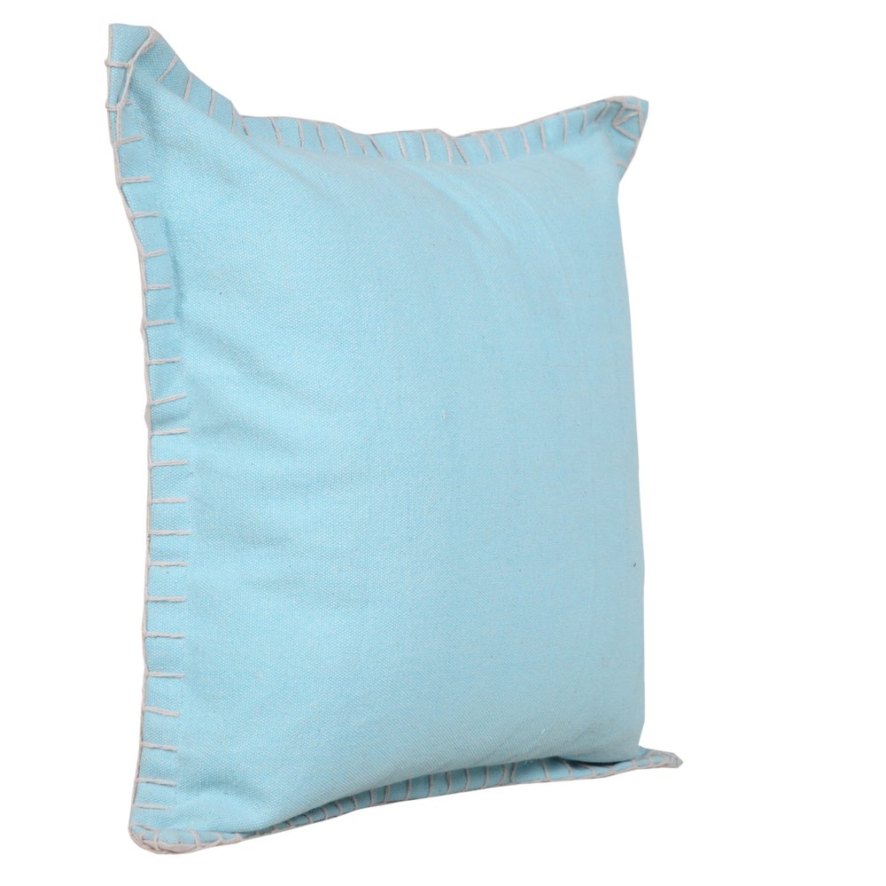 14" X 36" Light Blue 100% Cotton Zippered Pillow