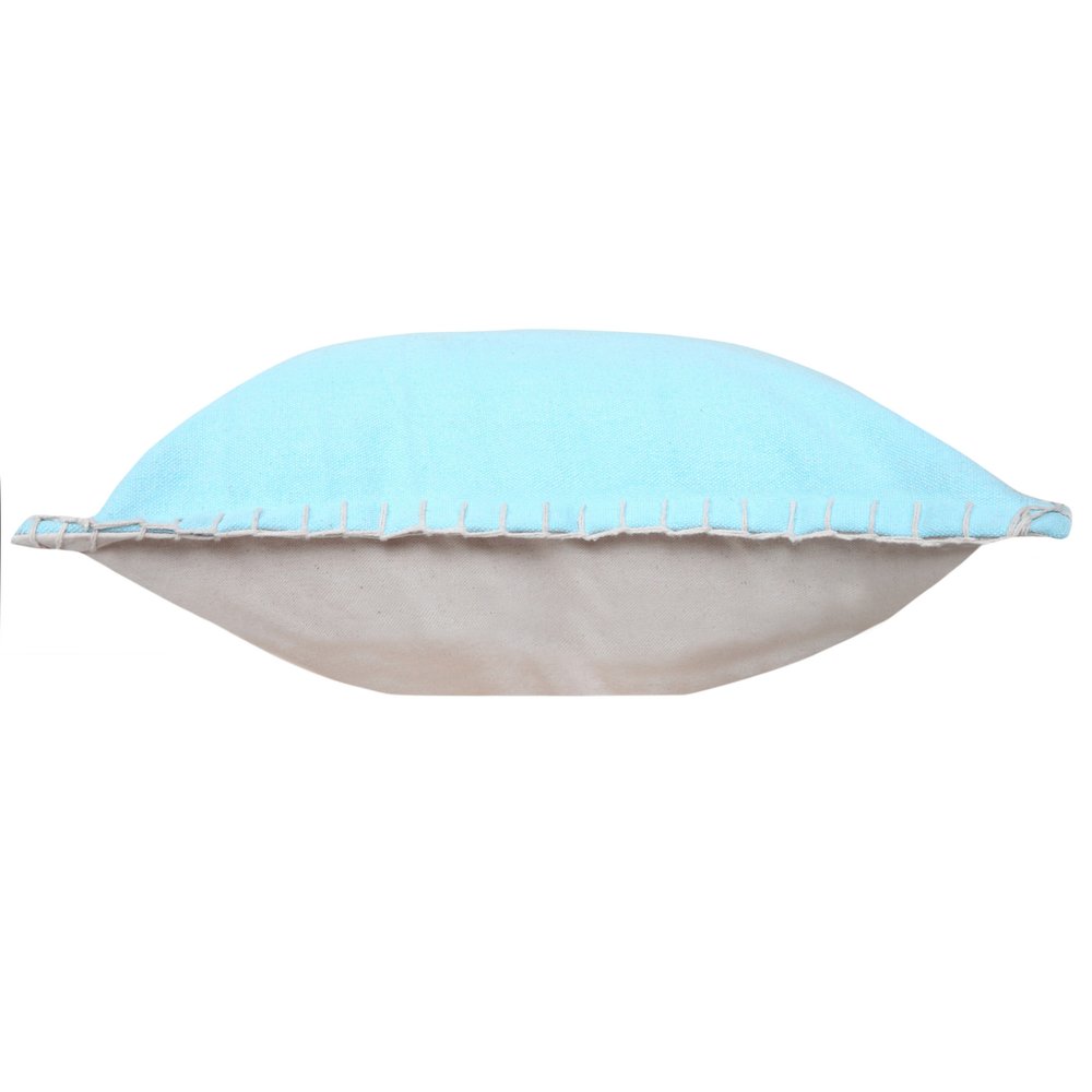 14" X 36" Light Blue 100% Cotton Zippered Pillow