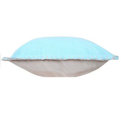 14" X 36" Light Blue 100% Cotton Zippered Pillow