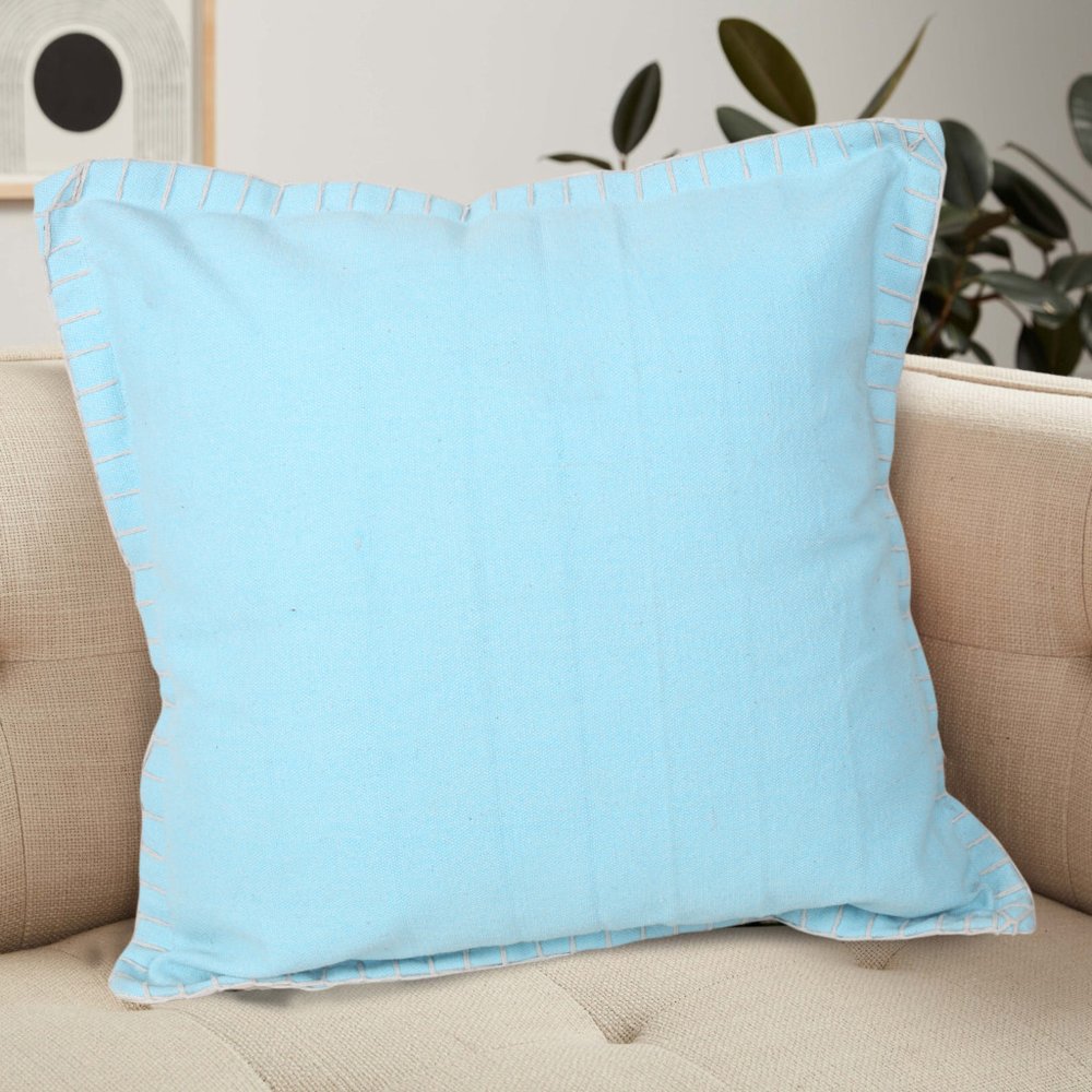 20" X 20" Beige 100% Cotton Zippered Pillow