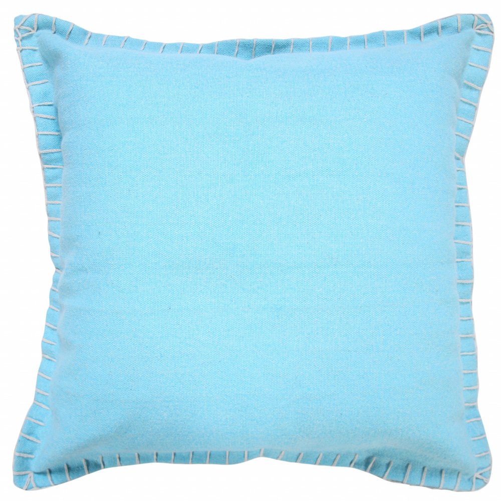 14" X 36" Light Blue 100% Cotton Zippered Pillow