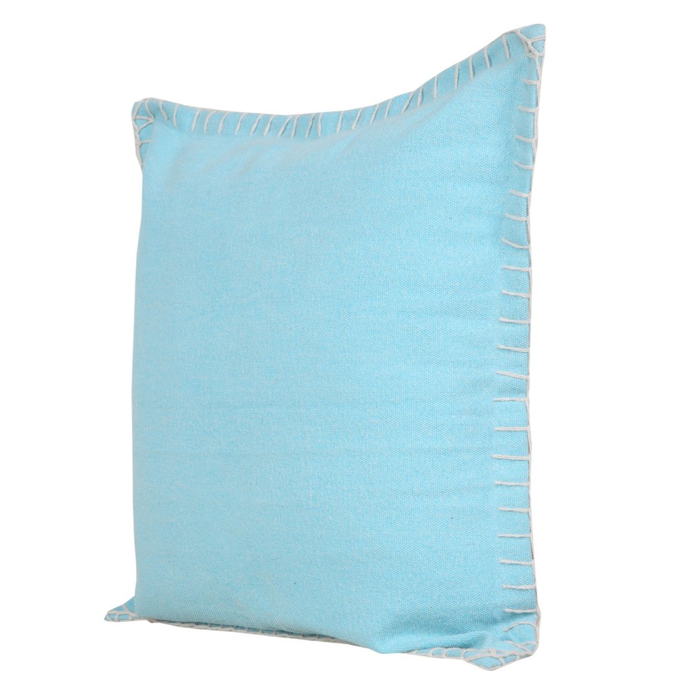 14" X 36" Light Blue 100% Cotton Zippered Pillow