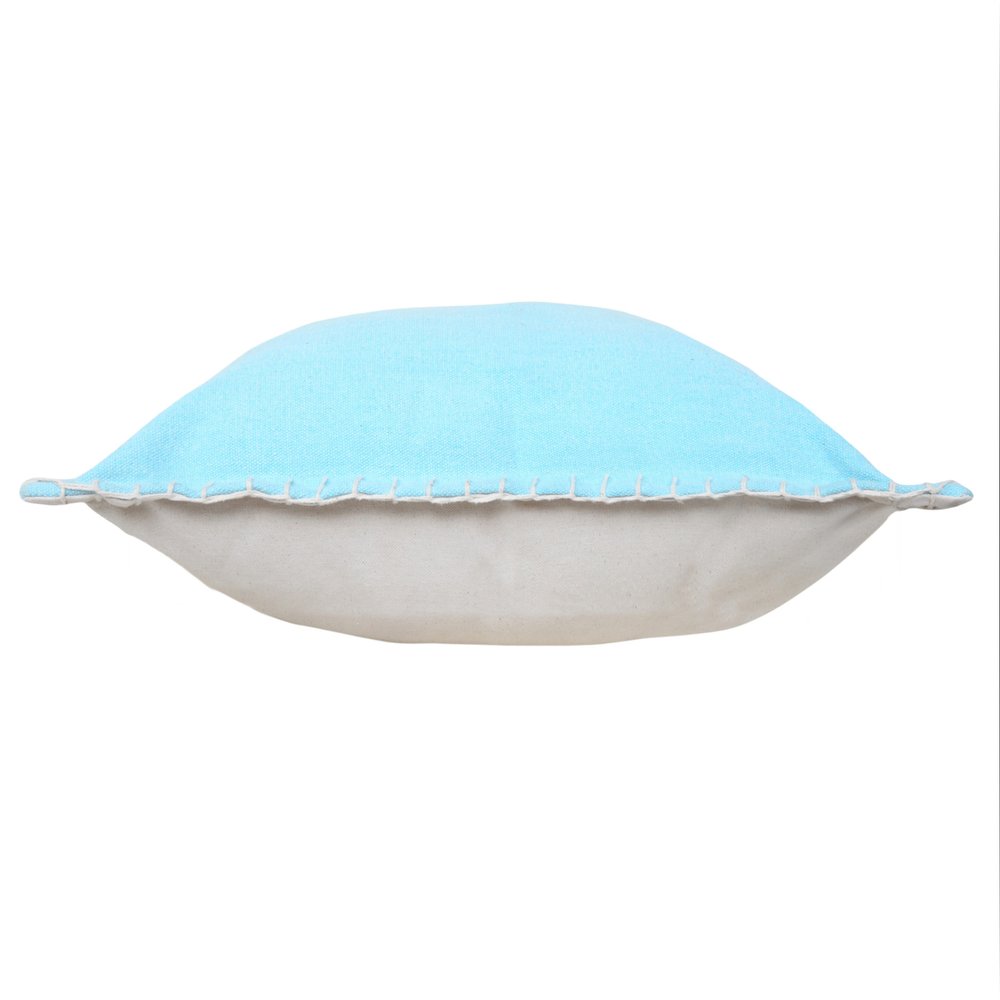 14" X 36" Light Blue 100% Cotton Zippered Pillow