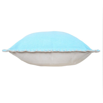 14" X 36" Light Blue 100% Cotton Zippered Pillow