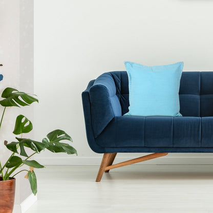 14" X 36" Light Blue 100% Cotton Zippered Pillow