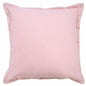20" Light Pink Cotton Throw Pillow With Embroidered Edges
