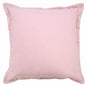 20" Light Pink Cotton Throw Pillow With Embroidered Edges
