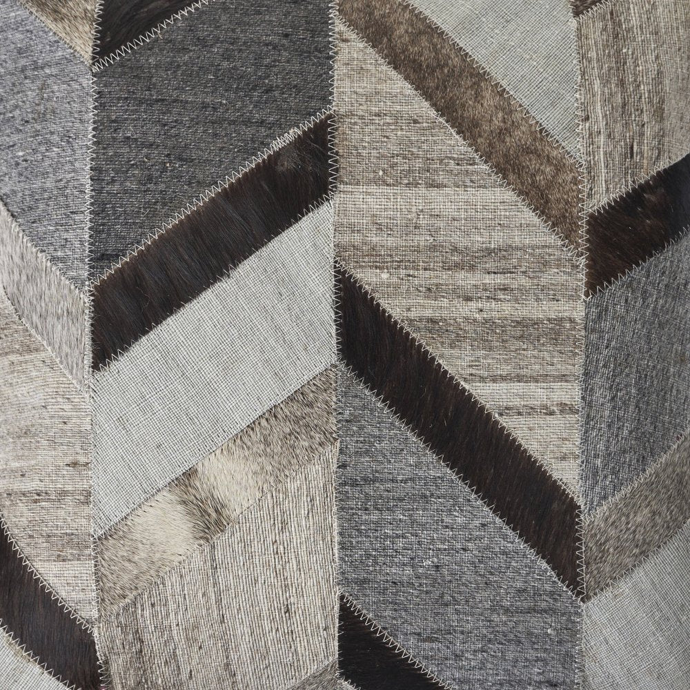 20" Gray and Brown Throw Pillow