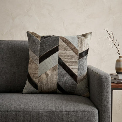 20" Gray and Brown Throw Pillow