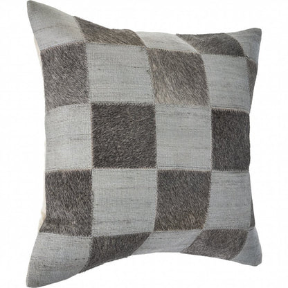 20" Silver and Brown Throw Pillow