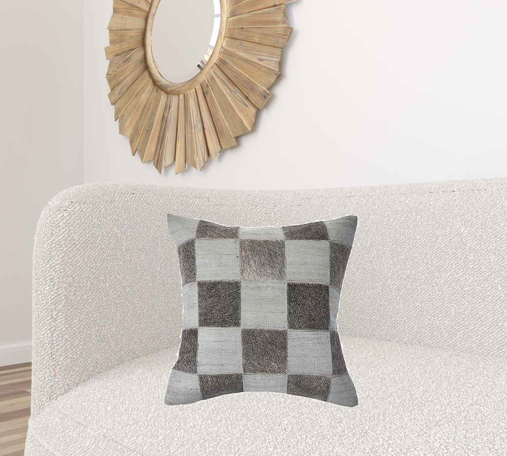 20" Silver and Brown Throw Pillow