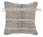 20" Black And Natural Striped Cotton Throw Pillow with Tassels