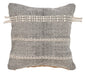 20" Black And Natural Striped Cotton Throw Pillow with Tassels