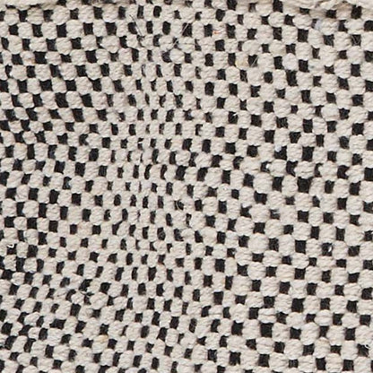 20" Black And Natural Striped Cotton Throw Pillow with Tassels