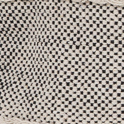 20" Black And Natural Striped Cotton Throw Pillow with Tassels