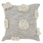 18" Gray and Ivory Throw Pillow with Tassels