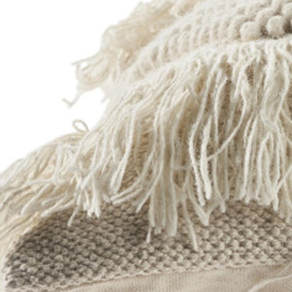 20" Ivory Throw Pillow