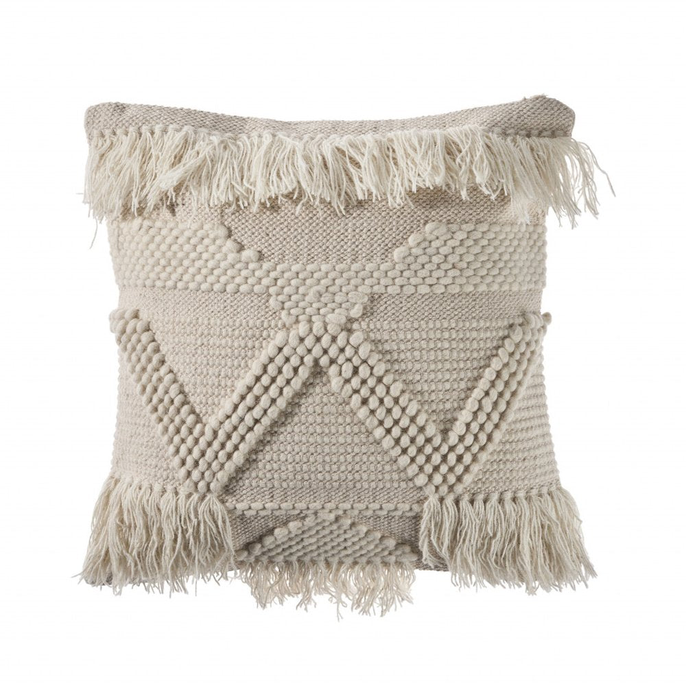 20" Ivory Throw Pillow