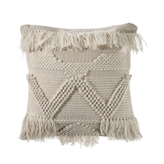 20" Ivory Throw Pillow