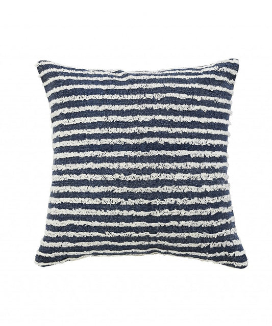 14" X 36" Purple And Cream Striped Cotton Throw Pillow