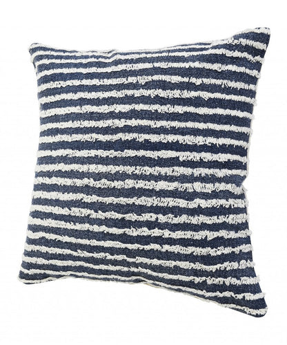 20" Merlot And Off White Cotton Striped Throw Pillow