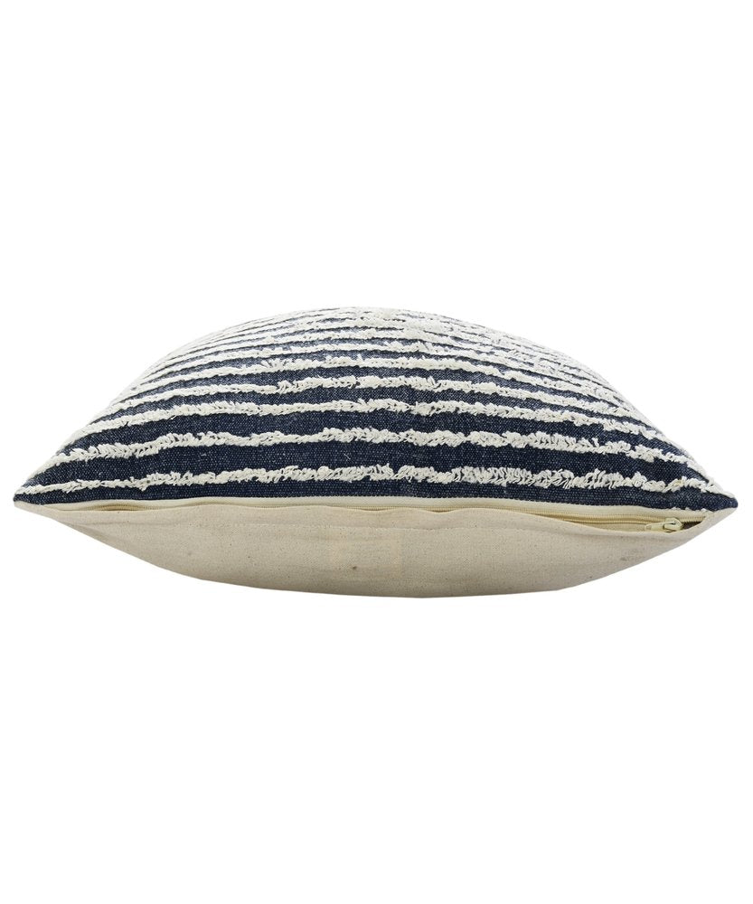 20" Merlot And Off White Cotton Striped Throw Pillow