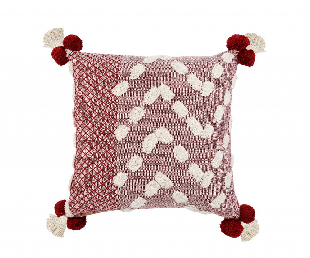 20" Yellow and Cream Throw Pillow