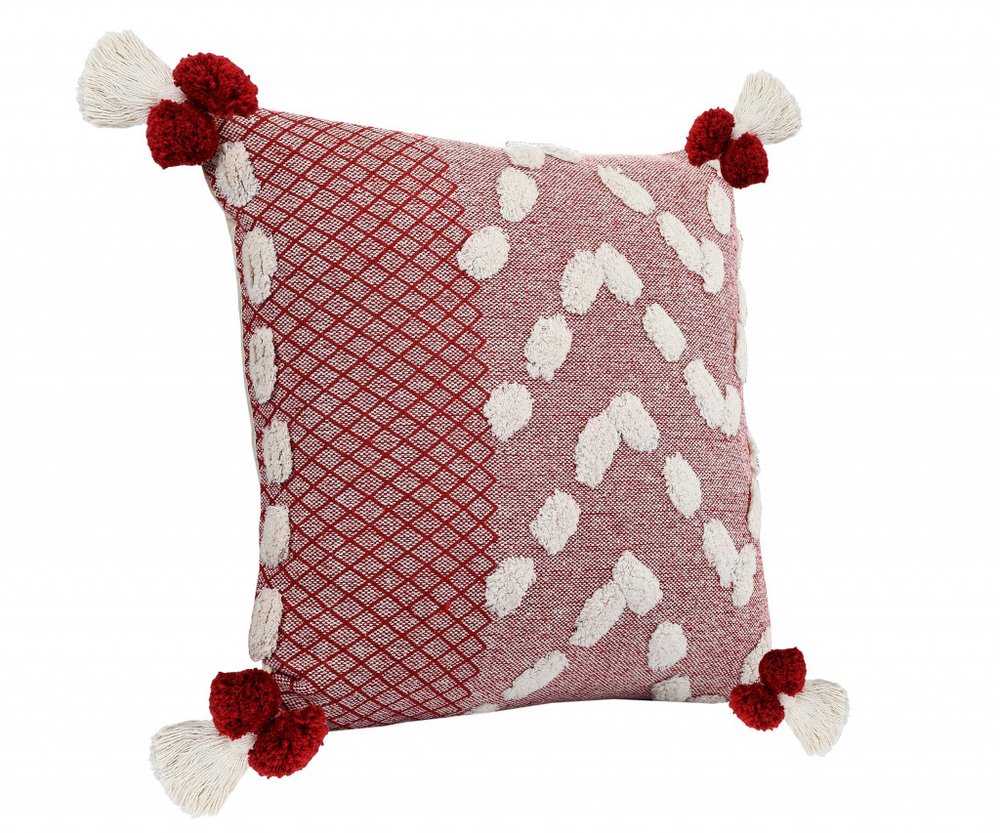 20" Yellow and Cream Throw Pillow