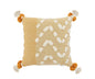 20" X 20" Red And Cream 100% Cotton Geometric Zippered Pillow