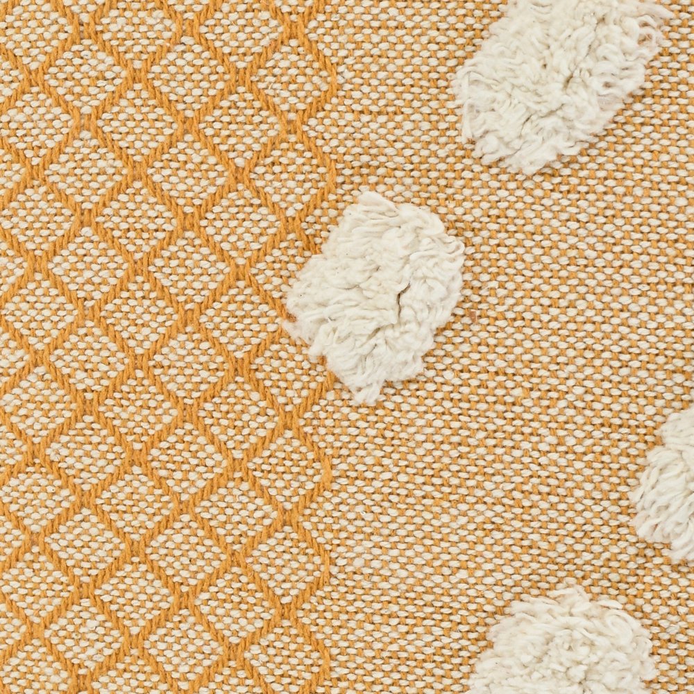 20" Yellow and Cream Throw Pillow