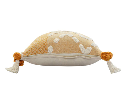 20" Yellow and Cream Throw Pillow