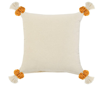 20" Yellow and Cream Throw Pillow